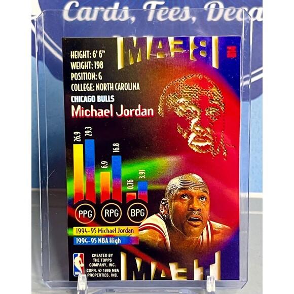 Michael Jordan Beam Team Topps Custom Holographic Chicago Bulls Jordan Card - Picture 2 of 2
